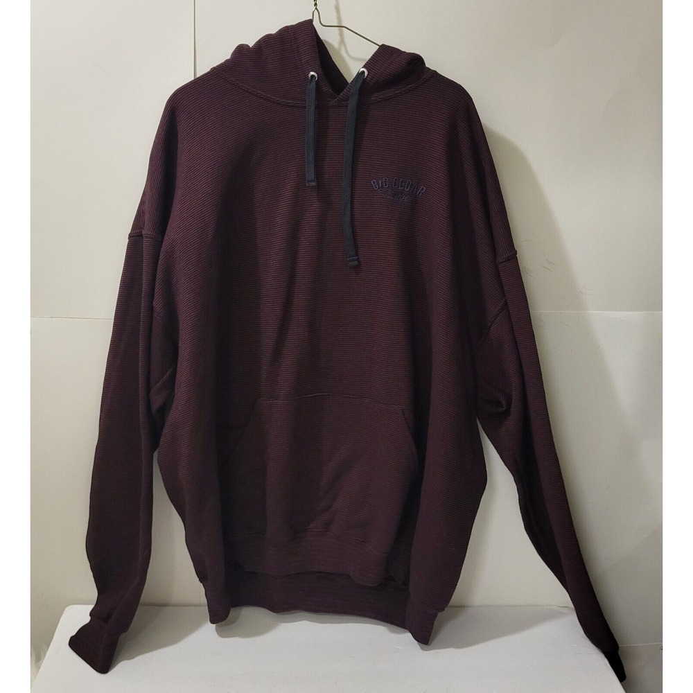 Artisan Men's  Burgundy/Black Stripes Hoodie‎ , Big Cedar Lodge Embroidery XL
